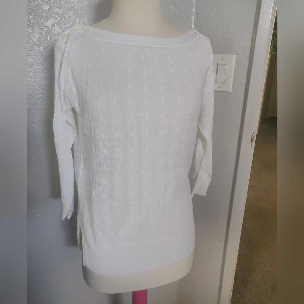 J Crew 3/4 Sleeve Boat Neck Sweater -- Small
